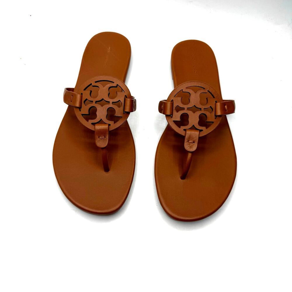 NEW NWT Tory Burch Miller Soft Calf Leather Sandals Bourborn Miele US 10